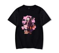 Unisex T-Shirt Demon Nezuko Slayer Tee Anime Cartoon Short Sleeve Summer Top for Men Women Casual Streetwear