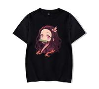 Unisex T-Shirt Demon Nezuko Slayer Tee Anime Cartoon Short Sleeve Summer Top for Men Women Casual Streetwear