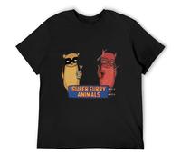 Unisex T-Shirt Super Furry Animals Radiateur Essentiel Cotton Men's 3XL Black