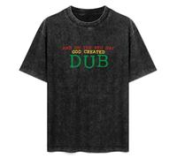 Unisex T-Shirt Vintage and On The 8Th Day God Created Dub Reggae Dj Rasta Roots Music Festival 100% Cotton Round Neck Black XXL