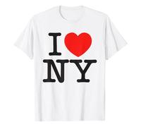 Unisex T-Shirt with 'I Love NY' Print - Classic Souvenir Shirt from New York | Top with the Iconic I Heart NY Logo, Style_x03 White, S