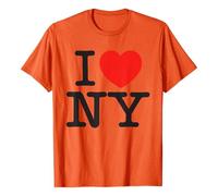 Unisex T-Shirt with 'I Love NY' Print - Classic Souvenir Shirt from New York | Top with the Iconic I Heart NY Logo, Style_x02 Orange, XXL