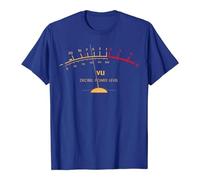Unisex T-Shirt with Retro VU Meter Display - Graphic Shirt for Sound Engineers and Music Lovers | Vintage Top for Audiophiles and DJs, style_a02 blue, XL