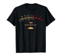 Unisex T-Shirt with Retro VU Meter Display - Graphic Shirt for Sound Engineers and Music Lovers | Vintage Top for Audiophiles and DJs, style_a01 black, 3XL