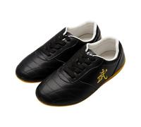 Unisex Tai Chi Kung Fu Shoes Martial Arts Karate Chinese Old Beijing Training Shoes Large Size Anti-Slip Trainers,Black,6 UK
