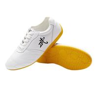 Unisex Tai Chi Kung Fu Shoes Martial Arts Karate Chinese Old Beijing Training Shoes Large Size Anti-Slip Trainers,White,8.5 UK
