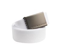 Urban Classics Unisex Belt Canvas Belt for Men and Women, Variable Adjustable Stoffgürtel, Length 120 cm, Wide Approx. 3,7 cm, with Iron Buckle - White, Einheitsgröße