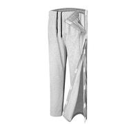 Unisex Tear Away Pants 2 Side Snaps Post Surgery Breakaway Pant Full Open Down Cotton Rip Off Pants for Hip Replacement, Light Grey, Medium