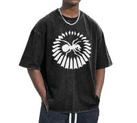 Unisex The Ant Music Band T Shirts Vintage wash Tee Shirt Short Sleeve Crew Neck Oversized Cotton Streetwear Cute Graphic Summer Casual Loose Basic Tee Top
