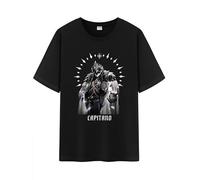 Unisex The Eleven Fatui Harbingers Impression Daily Short Sleeve Middle Weight 100% Cotton T Shirt (UK, Alpha, M, Regular, Regular, Capitano)