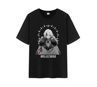 Unisex The Eleven Fatui Harbingers Impression Daily Short Sleeve Middle Weight 100% Cotton T Shirt (UK, Alpha, M, Regular, Regular, Arlecchino)