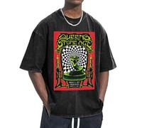 Unisex The Stone Age Rock Band T Shirts Vintage wash Tee Shirt Short Sleeve Crew Neck Oversized Cotton Streetwear Cute Graphic Summer Casual Loose Basic Tee Top