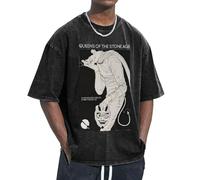 Unisex The Stone Age Rock Band T Shirts Vintage wash Tee Shirt Short Sleeve Crew Neck Oversized Cotton Streetwear Cute Graphic Summer Casual Loose Basic Tee Top