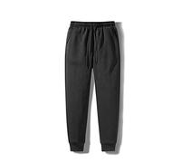 Unisex Thermal Fleece Pockets Thickened Plush Pile Lined Casual Sports Trousers Drawstring Solid Colour Loose Pants with Pockets Outdoor Sports Winter Autumn Warm Pants for Women UK Black