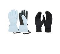 Unisex Thick Waterproof Warm Ski Gloves Mountain Climbing Cycling Snowboard Ski Gloves Five Finger Gloves Baby Blue Lined