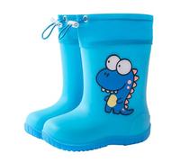 Unisex Toddler Wellies Adjustable Cuff for Secure Fit Vibrant Prints Anti-Slip Waterproof Walking Boots with Soft Interior - Ideal for Rainy Days, Park Visits and Family Outings Sky Blue