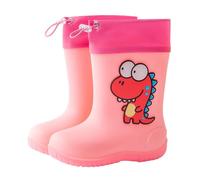 Unisex Toddler Wellies Adjustable Cuff for Secure Fit Vibrant Prints Anti-Slip Waterproof Walking Boots with Soft Interior - Ideal for Rainy Days, Park Visits and Family Outings Pink