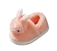 Unisex Toddler Winter Fuzzy Slippers Cute Bunny Plush Soft Flat Slippers Girls Rabbit Fleece Warm The Floor Non Slip Ankle House Shoes