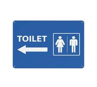 Unisex Toilet Arrow Left Sign 12 X 8 Inches Aluminum Sign Reflective - Uv Protected, Waterproof, Weatherproof And Fade Resistant - 4Pre-Drilled Holes