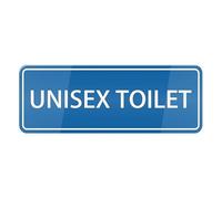 Unisex Toilet Sign For House Door, Plastic Self-Adhesive Signs For Business Home, 3 X 10 Inches Acrylic For Office Gate Window