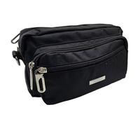 Unisex Top Zip Combi-Bag - X-Body & Bumbag with 2 Front Zip Pockets & Detachable Straps Fanny Pack Travel Holiday Handbag (Black)
