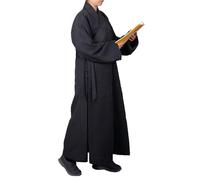 Unisex Traditional Buddhist Monk Robe Autumn Winter Warm Comfortable Double-sided Velvet Taoist Robe