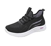 Unisex trainers lace-up slip-on comfortable women's men's barefoot shoes breathable mesh comfortable trainers casual non-slip walking shoes sports shoes lightweight fitness hiking shoes, Z1 Black, 5