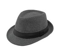 Unisex Trilby Fedora Hat 1920s Vintage Style Panama Jazz Cap with Decorative Band for Men Women Manhatta Gatsby Derby Hat Grey