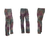 Unisex Trousers Hippie Boho Yoga Pants Wide Festival Cargo Combat (UK, Waist, XL, Regular, Long, Green (HT6))