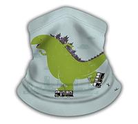 Unisex Tube Scarf, Facial Shield Cute Cartoon Dino Skating In The City Multifunctional Face Cover for Yoga Sports Women