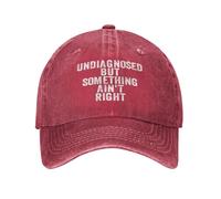 Unisex Undiagnosed But Something Ain't Right Printed Baseball Cap Vintage Adjustable Washed Trucker Dad Snapback Cap
