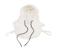 Unisex Universal Pullover Hoodie Detachable Hooded Solid Color Half Sweatshirt with Hat Fake Collar Pullover Shirt Blouse Hoodie Cotton false collar Elegant for Women Girls White