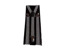 Unisex Vertical Black & White Stripe Design Adjustable Braces 019