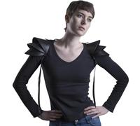 Unisex Viking Leather Shoulder Armor Retro Medieval Knight Pauldrons Adjustable Halloween Cosplay Warrior Armor Costume Steampunk Double Shoulder Guard for Women Men Halloween Carnival Fancy Dress Up