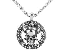unisex Viking Skull Warrior Valknut Necklace Men's Vintage Hip Hop Biker Pendant Celtic Rune Amulet Jewelry Gift gifts