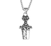 unisex Vikings knight sword necklaces Nordic runes broken sword in stone pendant amulet Scandinavian jewelry for men Jewelry Accessories