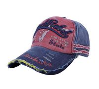 Unisex Vintage Baseball Cap Cotton Sun Hat Adjustable Distressed Snapback Cap Edge Grinding Do Old Hat Travel Peak Cap Outdoor Sports Cap for Women Men Running Fishing Hiking Camping Beach 55-60CM