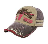 Unisex Vintage Baseball Cap Cotton Sun Hat Adjustable Distressed Snapback Cap Edge Grinding Do Old Hat Travel Peak Cap Outdoor Sports Cap for Women Men Running Fishing Hiking Camping Beach 55-60CM