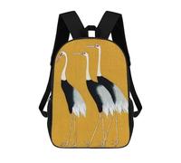 Unisex Vintage Bird Cranes Minimalist 17 Inch Backpack 3d Printed Travel Backpack Casual Laptop Backpack Lightweight SchoolBag for Men Women Boys Girls