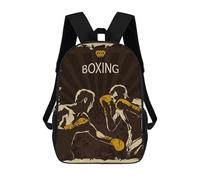 Unisex Vintage Boxing Match Poster 17 Inch Backpack 3d Printed Travel Backpack Casual Laptop Backpack Lightweight SchoolBag for Men Women Boys Girls