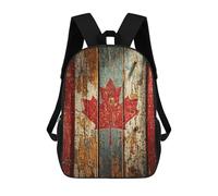 Unisex Vintage Canadian Flag on Wood Planks 17 Inch Backpack 3d Printed Travel Backpack Casual Laptop Backpack Lightweight SchoolBag for Men Women Boys Girls
