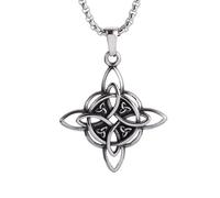 unisex Vintage Celtic Symmetrical Witch Knot Pendant Meaning Endless Love Metal Necklace Romantic Jewelry Gift For Men And Women Jewelry Accessories