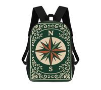Unisex Vintage Compass Rose Illustration 17 Inch Backpack 3d Printed Travel Backpack Casual Laptop Backpack Lightweight SchoolBag for Men Women Boys Girls