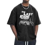Unisex Walker Fast Paul See You Again T Shirts Vintage wash Tee Shirt Short Sleeve Crew Neck Oversized Cotton Streetwear Cute Graphic Summer Casual Loose Basic Tee Top