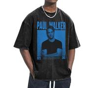 Unisex Walker Fast Paul See You Again T Shirts Vintage wash Tee Shirt Short Sleeve Crew Neck Oversized Cotton Streetwear Cute Graphic Summer Casual Loose Basic Tee Top