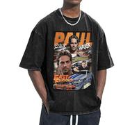 Unisex Walker Fast Paul See You Again T Shirts Vintage wash Tee Shirt Short Sleeve Crew Neck Oversized Cotton Streetwear Cute Graphic Summer Casual Loose Basic Tee Top