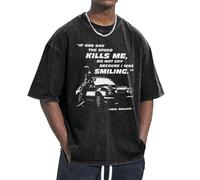 Unisex Walker Fast Paul See You Again T Shirts Vintage wash Tee Shirt Short Sleeve Crew Neck Oversized Cotton Streetwear Cute Graphic Summer Casual Loose Basic Tee Top