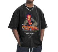 Unisex Walker Fast Paul See You Again T Shirts Vintage wash Tee Shirt Short Sleeve Crew Neck Oversized Cotton Streetwear Cute Graphic Summer Casual Loose Basic Tee Top