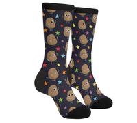 Unisex Walking Socks Cute Potato Potatoes Vegetable Love Stars Art Cool Crazy Socks Anti Blister Hiking Socks Thick Funky Socks For Walking Sport Cycling
