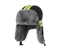 Unisex Warm Winter Trapper Hat with Ear Flaps Faux Fur Lined Russian Ushanka Hat Earflap Safety Reflective Ski Snow Cap Outdoor Cold Wind Proof Thermal for Cycling Hunting Camping Hiking Night Working